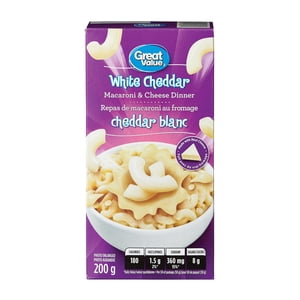 Great Value Blanc Cheddar Macaroni & Dîner au fromage