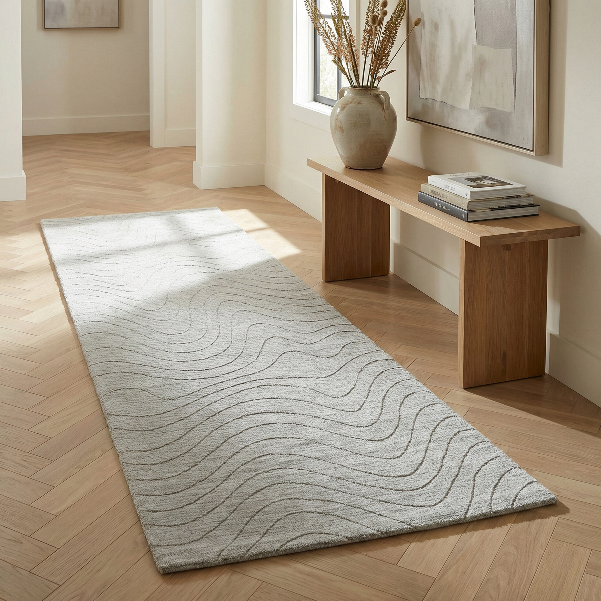 Tapis d'interieur abstrait Rug Branch Casa, gris, moderne - Salon, chambre, salle a manger et cuisine