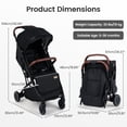 thumbnail image 3 of INFANS Travel Stroller, Lightweight Compact Baby Stroller for Airplane with One-Hand Fold, Multi-Position Recline, Canopy, 4 Wheel Suspension, Storage Basket, 3 of 9