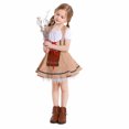 thumbnail image 2 of Huvoen Robe de Bal à Manches Courtes pour Filles, Col Rond, Smockée, à Nouer, Ligne A, Volants, Fluide, Évasée, Halloween, Robe de Soubrette, Brun, P, 2 of 7