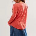 thumbnail image 3 of Women‘s Causal T-Shirt V Neck Long Sleeve Loose Fit Tops Solid Color Blouse Basic Tees, 3 of 5