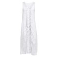 thumbnail image 4 of Fridja Robe Longue Sans Manches à Épaules Dénudées pour Femmes Grande Taille avec Dentelle et Patchwork pour Fête, 4 of 9