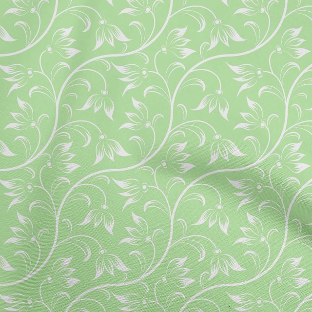 oneOone Cotton Flex Light Green Fabric Asian Floral Block Craft Projects Decor Fabric Printed By The Yard 40 Inch Wide