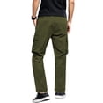 thumbnail image 3 of hoksml Mens Cargo Pants Relaxed Fit Casual Solid Color Elastic Waist Drawstring Multi Pockets Full Length Pants Sweatpants Jogger Work Trousers Summer Clearance, 3 of 8