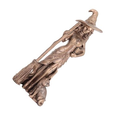 kurtrusly Statuette d'Art de Fée Sorcière de Jardin Figurines 13x4x16cm Décoratif Maison Bureau Métallique 7x7x20cm