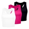 thumbnail image 1 of HBFAGFB Lightweight Tank Tops Womens 3 Piece Seamless Workout Shirts Simple Undershirt Blue Size S, 1 of 3