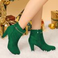 thumbnail image 2 of Unique Bargains Bottines à Talon à Bout Rond à Enfiler avec Fermeture Éclair pour Femme Vert (Taille 7,5), 2 of 7