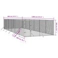 thumbnail image 2 of vidaXL Chenil Extérieur pour Chien Argent 4x12x2 m Acier Galvanisé, 2 of 2