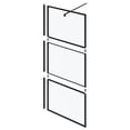 thumbnail image 4 of 48" x 35" Black Framed Walk‑In Shower Panel – Modular Design with 6 mm Clear Tempered Glass & Adjustable Support Bracket, 4 of 6