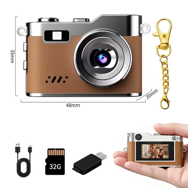 MUOXUEQN Portable Retro Mini Camera - Lightweight, Fill Light, Ideal for Gifts & On-the-Go Photos