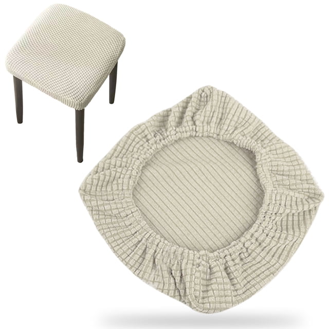 Harpily Vanity Stool Covers Square Dining Chair Seat Covers for Wedding Party Bar Hotel Stretch Stool Cover With Non Slip Design