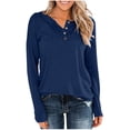 thumbnail image 2 of Meichang Womens Henley Tops Long Sleeve Shirts Basic Henley Neck Button Pullover Casual Loose Fit Womens Tops, 2 of 4