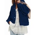 thumbnail image 1 of Womens Oversized Cardigan Long Sleeve Button Down Chunky Knit Loose Fall Sweater Coats Dark Blue XL, 1 of 8
