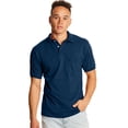 thumbnail image 1 of Hanes Mens CottonBlend EcoSmart Jersey Polo With Pocket 2-Pack, XL, Navy, 1 of 7