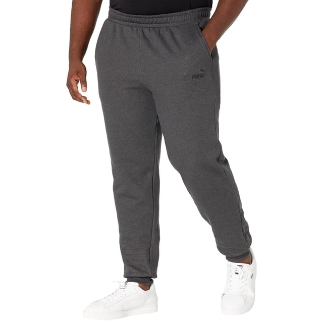 PUMA Men's Essentials Logo Fleece Sweatpants, Dark Gray Heather, SM