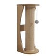 thumbnail image 2 of Cats Scratch Post with Interactive Ball Toy Vertical Scratcher Cat Climbing Pole Khaki Beige 63x25cm, 2 of 9
