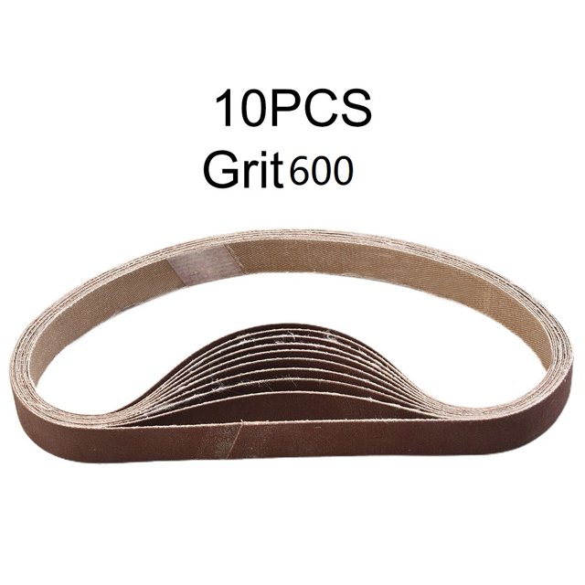 10Pcs 15*452Mm Sanding Belt 60-600-Grit For M10 Sander Adapter Polishing Machine