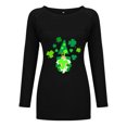 thumbnail image 3 of QIPOPIQ T-Shirts à Manches Longues à Col Rond pour Femmes T-Shirts de la Saint-Patrick Tunique T-Shirt Imprimé Shamrock T-Shirt Vert Chanceux T-Shirts St Patricks Day T-Shirt Col Rond T-Shirts des Fêtes Offres, 3 of 5