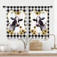 thumbnail image 1 of ORUYROP Farmhouse Cow Kitchen Curtains 55x39 Inch Rod Pocket Short Small Sunflower Farm Animal Cattle Rustic Black White Buffalo Check Plaid Living Room Bedroom Window Drapes Treatment 2 Panel, 1 of 6