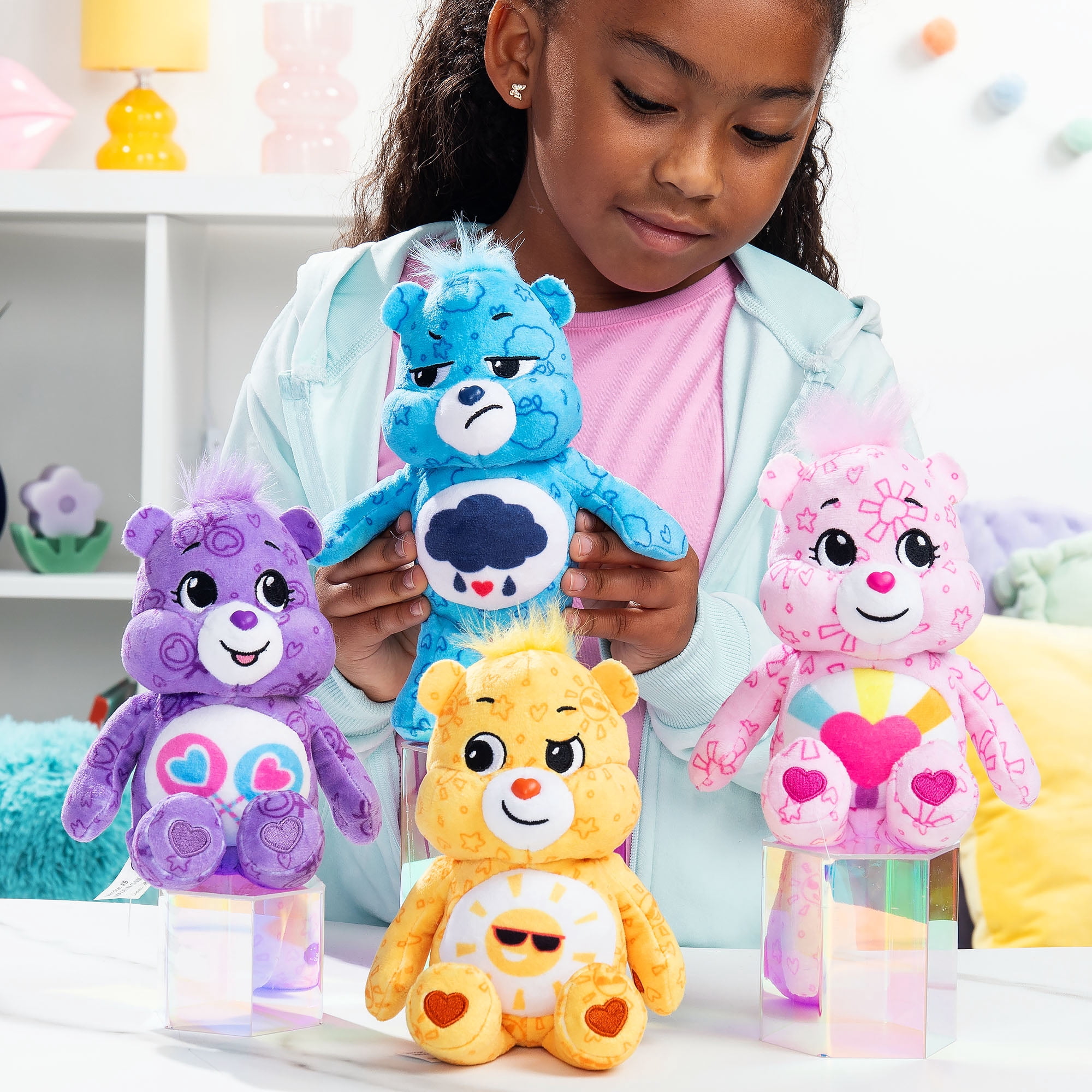 Lot de 4 peluches Care Bears de taille amusante