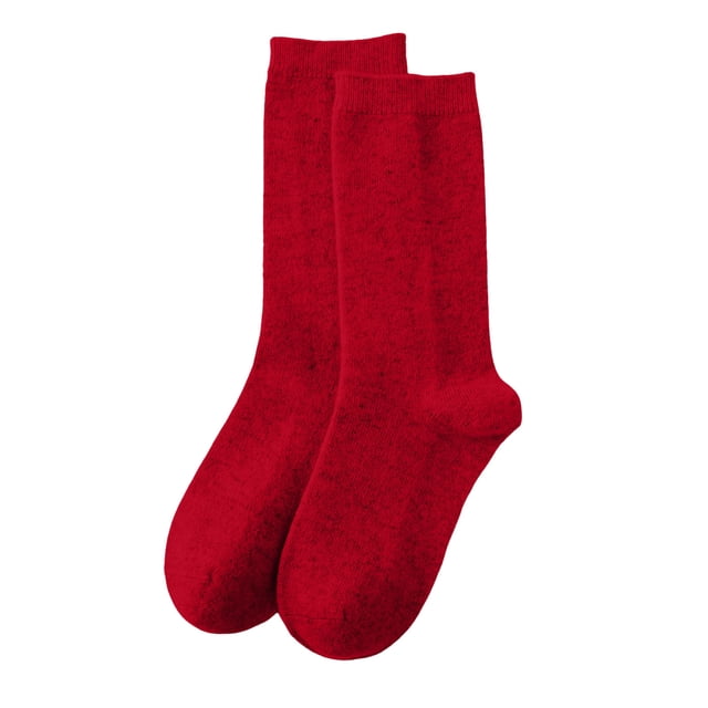 Women's Casual Home Solid Color Mid-Calf Socks, Warm Wool, Polyester, One Size Fits Shoe Sizes 35-42