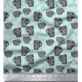 thumbnail image 1 of Soimoi Green Poly Georgette Fabric Life Begins After Coffee Text Fabric Prints By Yard 52 Inch Wide, 1 of 5
