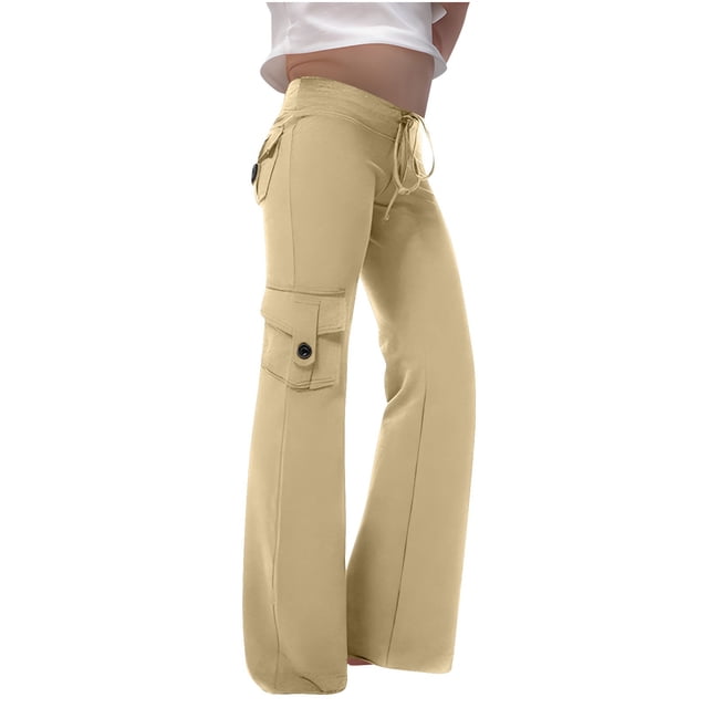 GreatBaby Girls Solid Color Cargo Jogger Pants Multi-Pocket Trousers with Drawstring Kids Casual Fall Spring Everyday Bottoms