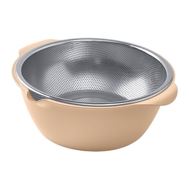 304 Stainless Steel Colander with Handle, Fine-Mesh Strainer for Rice, Pasta, Vegetables - Dishwasher Safe