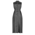thumbnail image 4 of Lenago Robes de Cocktail Grande Taille pour Femmes Soirée Mode Femmes Été Uni Décontracté Col Rond Sans Manches Fente Haute Robe Maxi Robes d'Été de Plage en Liquidation, 4 of 7