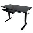 thumbnail image 1 of LJ 47” Electric Height Adjustable Sit-Stand Computer Desk - Black, 1 of 5