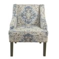 thumbnail image 2 of HomePop Traditional Fabric Swoop Arm Accent Chair in Antiqued Blue, 2 of 9