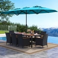 thumbnail image 2 of Costway Ensemble de Salle à Manger en Osier pour Patio 11 Pcs avec Parasol Extérieur Double Face 8 Chaises Empilables, 2 of 9