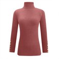 thumbnail image 4 of Pitauce Chandail de Base Ajusté pour Femmes Automne Hiver à Col Roulé Décontracté en Tricot Chandails Extensibles Chandail Décontracté Jumper Hauts, 4 of 5