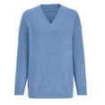thumbnail image 3 of Timegard Womens Tops Long Sleeve V-Neck Knit Comfy Pullover Sweater Fall Winter Casual Loose Warm Tops, 3 of 5