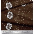 thumbnail image 3 of Soimoi Poly Georgette Fabric Star & Owl Bird Print Fabric by The Yard 42 Inch Wide, 3 of 3