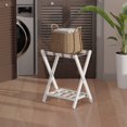 thumbnail image 3 of Raya Luggage Rack with Shelf, White, 3 of 15