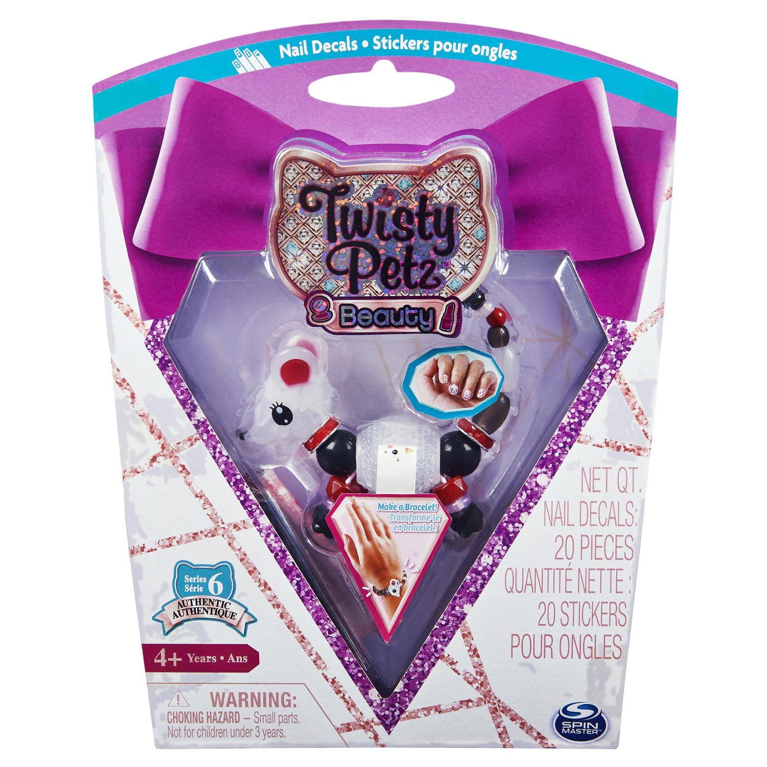 Twisty Petz Beauty, Série 6, Bracelet à collectionner Pipchic Mouse avec décalcomanies pour les ongles, pour les enfants à partir de 4 ans