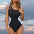 thumbnail image 2 of Diufon Women's Swimsuit Trendy Color Block Single Shoulder Backless Bathing Suits Summer Beach Sport Swimwear, 2 of 5
