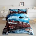 thumbnail image 2 of Erosebridal Christmas Train Bedding Full Comforter Set, Moon Print Down Comforter, Winter Snowflake Decor, 3-Piece, 2 of 6
