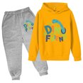 thumbnail image 1 of WEIYLL Tenues d'Automne pour Garçons 2025 Chandail à Capuche Imprimé Manches Longues Costumes Bleus 9-10 Ans, 1 of 2