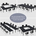 thumbnail image 5 of Tribesigns 78.74-Inch Large Black Conference Room Table, Modern Office Meeting Seminar Desk with Metal Legs and Adjustable Foot Pads, Seats 6-8, Only Table Included, 5 of 5