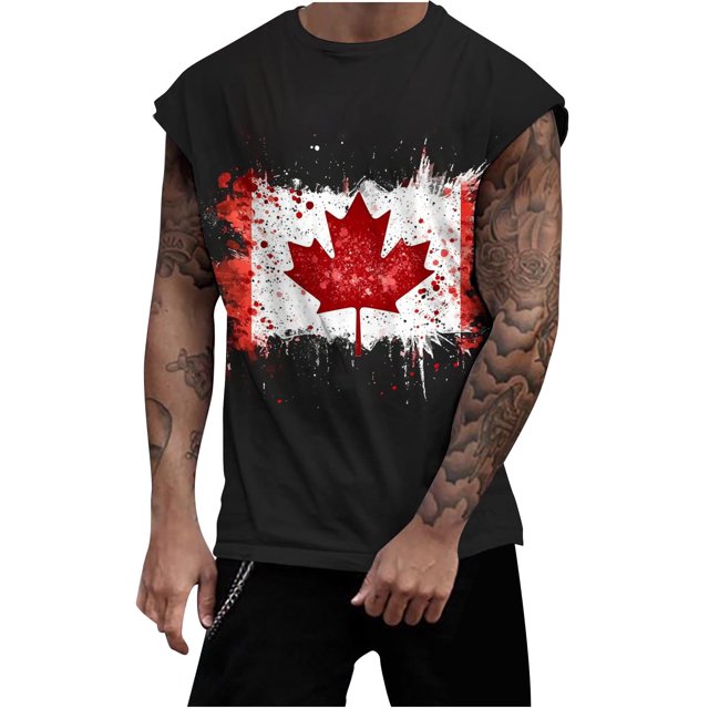 Débardeur Sans Manches pour Hommes, Veste de Sport Imprimée à Col Rond en Tissu Polyester Respirant, Coupe Ample pour l'Été, Tenue Décontractée Extérieure
