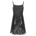 thumbnail image 4 of Tumotour Robes d'Invité de Mariage pour Femmes Été Camisole Formelle Longueur Genou Paillettes Robes Brillantes Bretelles Spaghetti Col Rond Robes de Fête Mini Robe pour Sortir Boîte de Nuit Rendez-Vous Festivals, 4 of 5