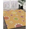 thumbnail image 3 of Ahgly Company Tapis d'Intérieur Lavables en Machine, Carrés, Transitionnels, Orange Jaune, 8' Carré, 3 of 7