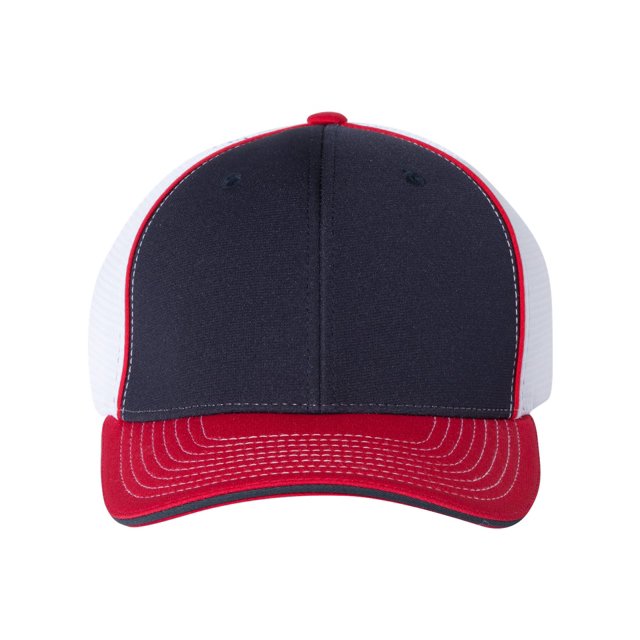 Richardson Pulse Sportmesh avec Casquette R-Flex, S-M, Bleu Marine-Blanc-Rouge Tri