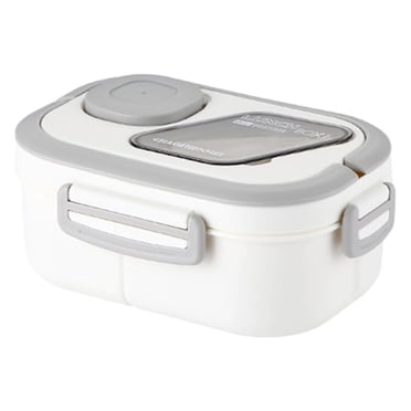 RXIRUCGD Boîtes Bento pour Adultes - Compartiments Étanches Contenants à Lunch Bento pour Enfants Boîtes à Lunch Scolaires avec Cuillère, Blanc