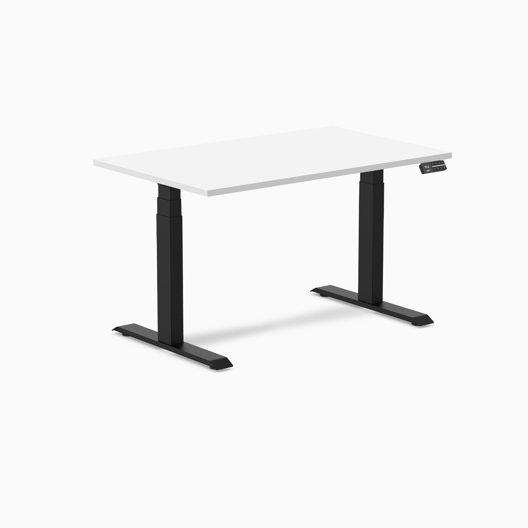 Desky Bureau Assis-Debout à Double Stratifié - Blanc / 47,2 x 29,5 Pouces / Noir Mat