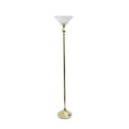thumbnail image 1 of Elegant Designs 1 Light Torchiere Floor Lamp with Marbleized White Glass Shade, 1 of 8