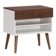 thumbnail image 1 of Costway Table de Chevet Table d'Extrémité Table d'Appoint Tiroir Étagère de Rangement Style Mi-Siècle Pied en Bois de Caoutchouc, 1 of 10