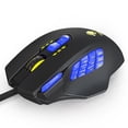 thumbnail image 1 of Amdohai Souris de Jeu Programmable Souris Ergonomique 4000DPI 18 Boutons Programmables / 4 Niveaux de DPI Réglables / Réglage de Poids Ensemble Bleu, 1 of 8